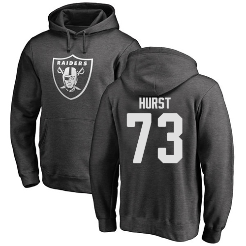 Men Oakland Raiders Ash Maurice Hurst One Color NFL Football 73 Pullover Hoodie Sweatshirts